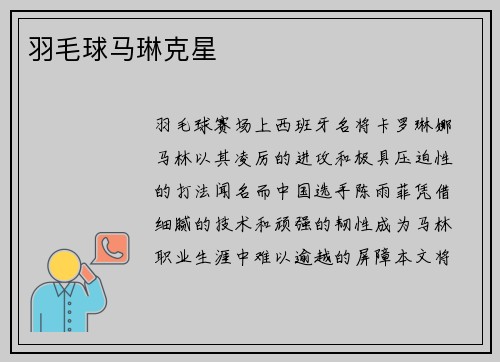 羽毛球马琳克星